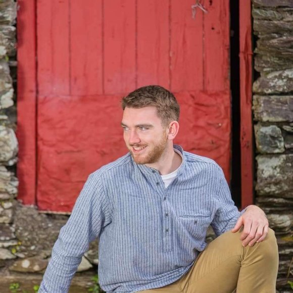 Lee Valley Irish Striped Cotton Grandfather Shirt - Picture 4 of 6